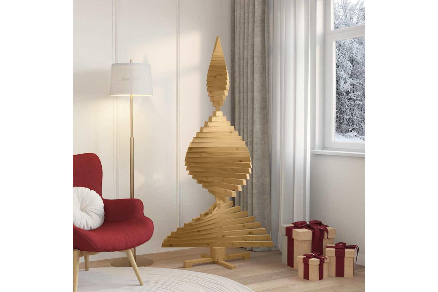 Vidaxl Christmas Trees With Stand Brown 180 Cm Solid Pine Wood-4