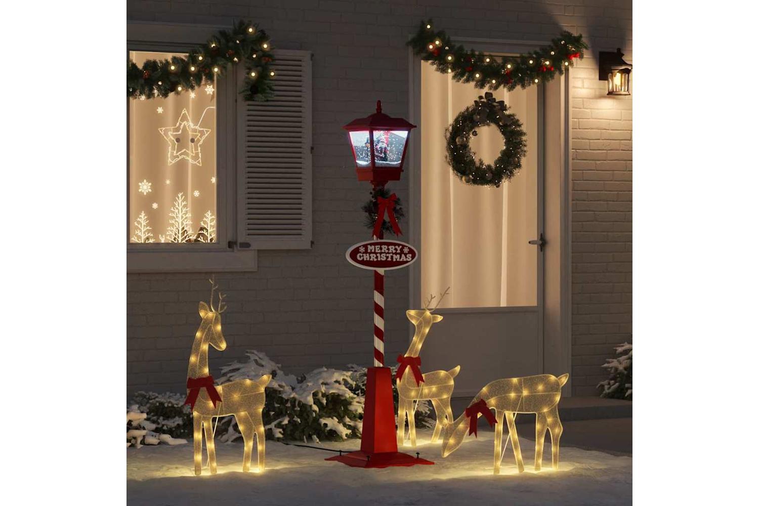 Vidaxl Chirstmas Street Lamp With Lantern Red 405x405x180cm Plastic-3