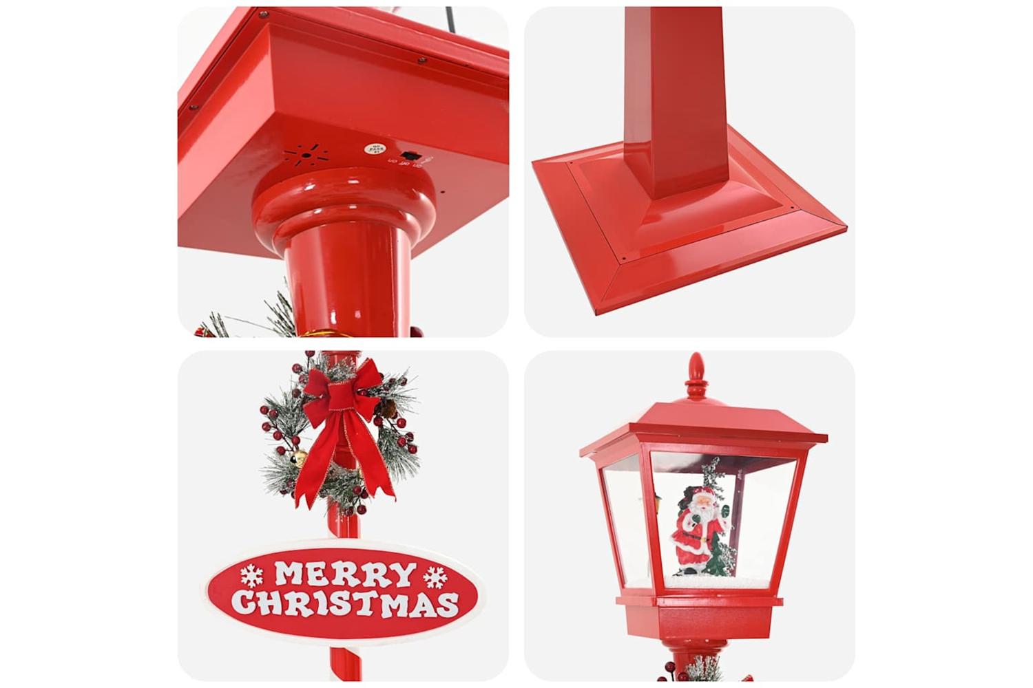 Vidaxl Chirstmas Street Lamp With Lantern Red 405x405x180cm Plastic-7