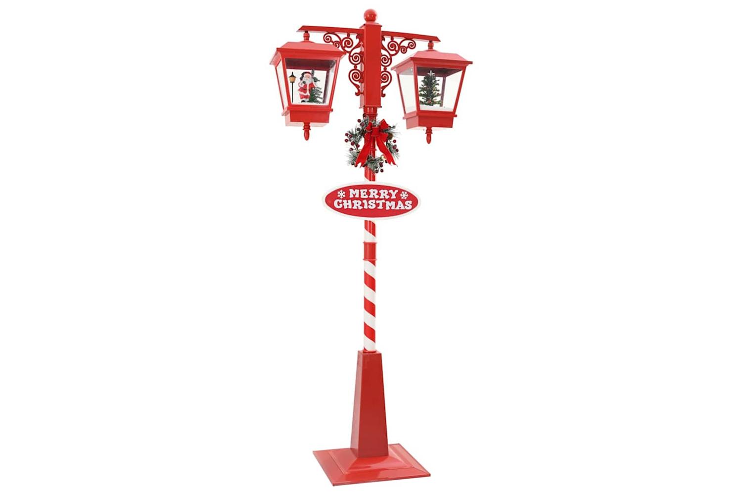 Vidaxl Chirstmas Street Lamp With 2 Lanterns Red 405 X 80 X 188 Cm-2
