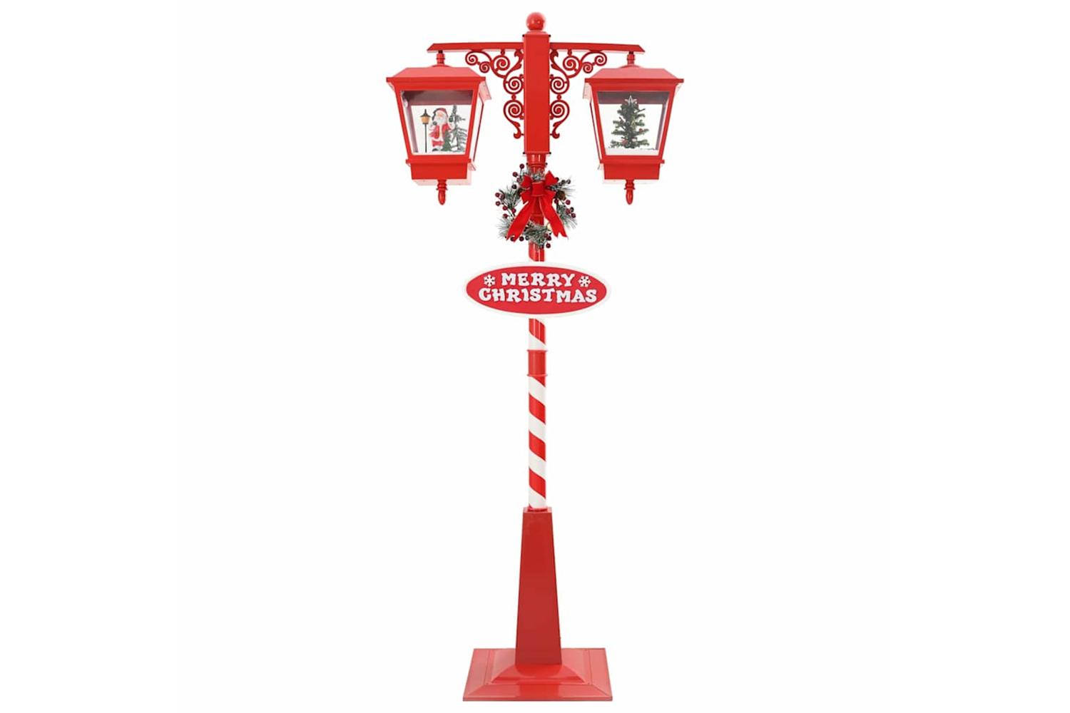 Vidaxl Chirstmas Street Lamp With 2 Lanterns Red 405 X 80 X 188 Cm-4