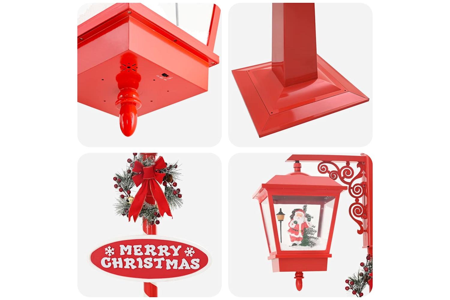 Vidaxl Chirstmas Street Lamp With 2 Lanterns Red 405 X 80 X 188 Cm-7