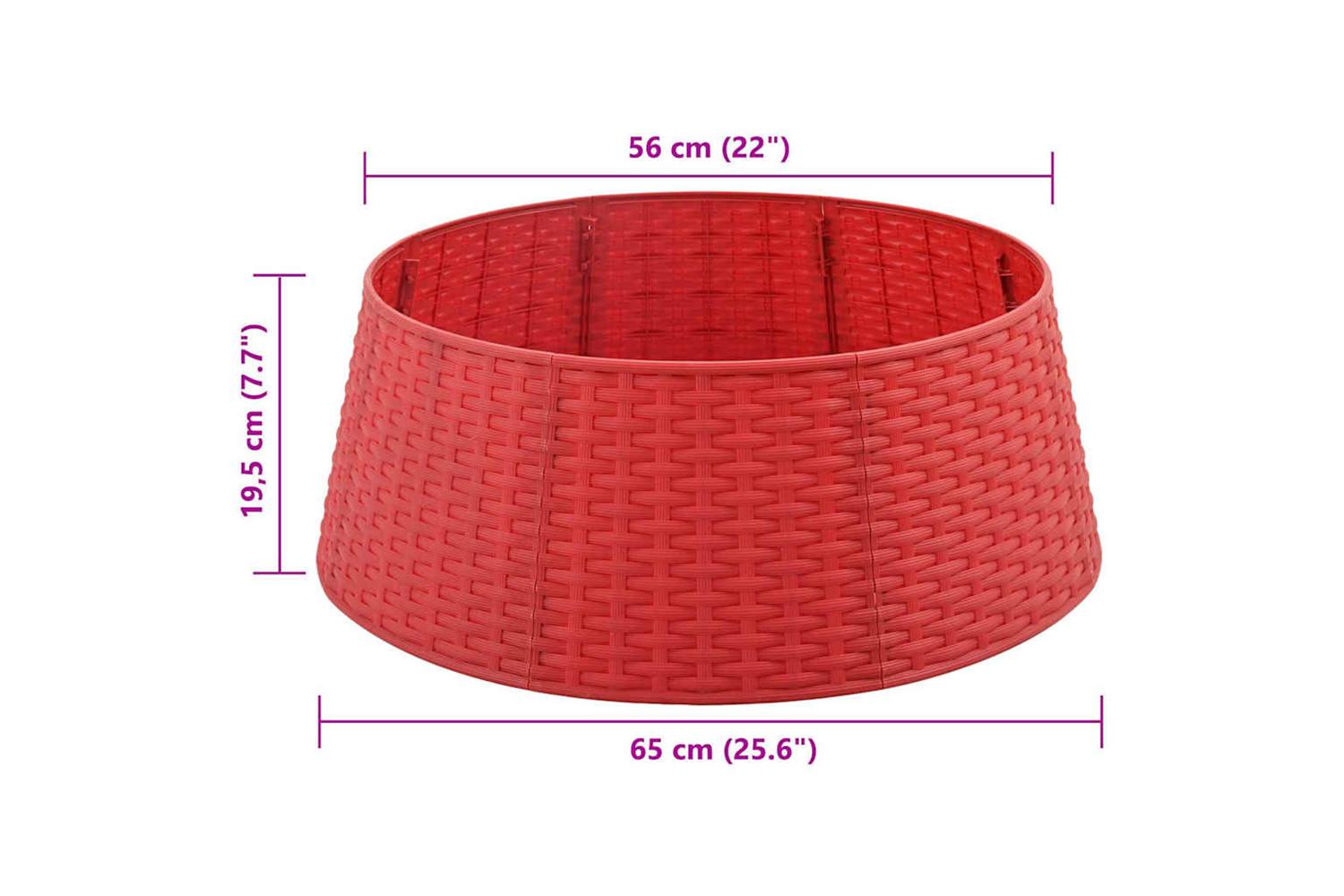 Vidaxl Christmastreeskirt Red 65 X 23 Cm Plastic-8