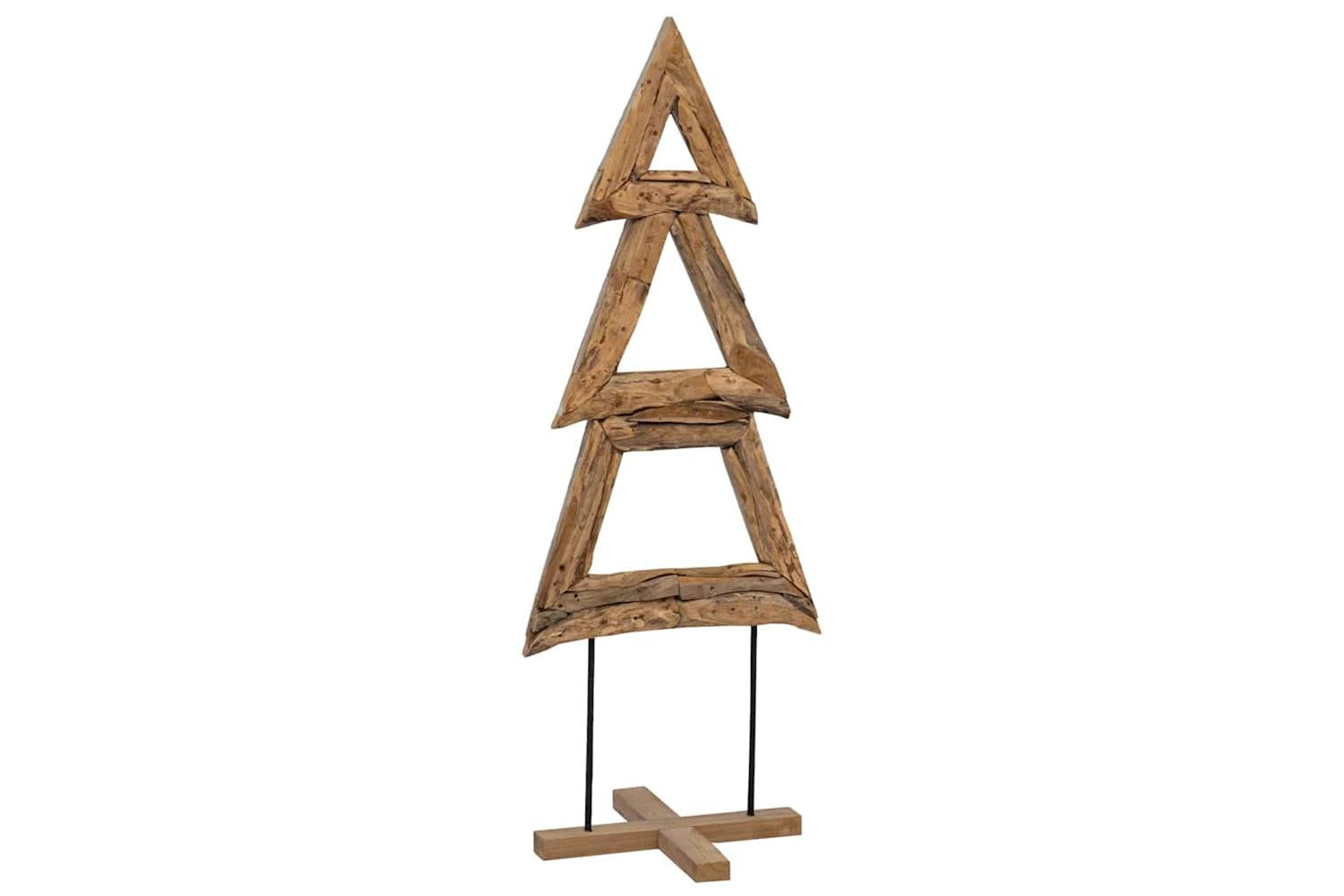 Vidaxl Christmas Tree With Stand Brown 90 Cm Solid Teak Wood-2