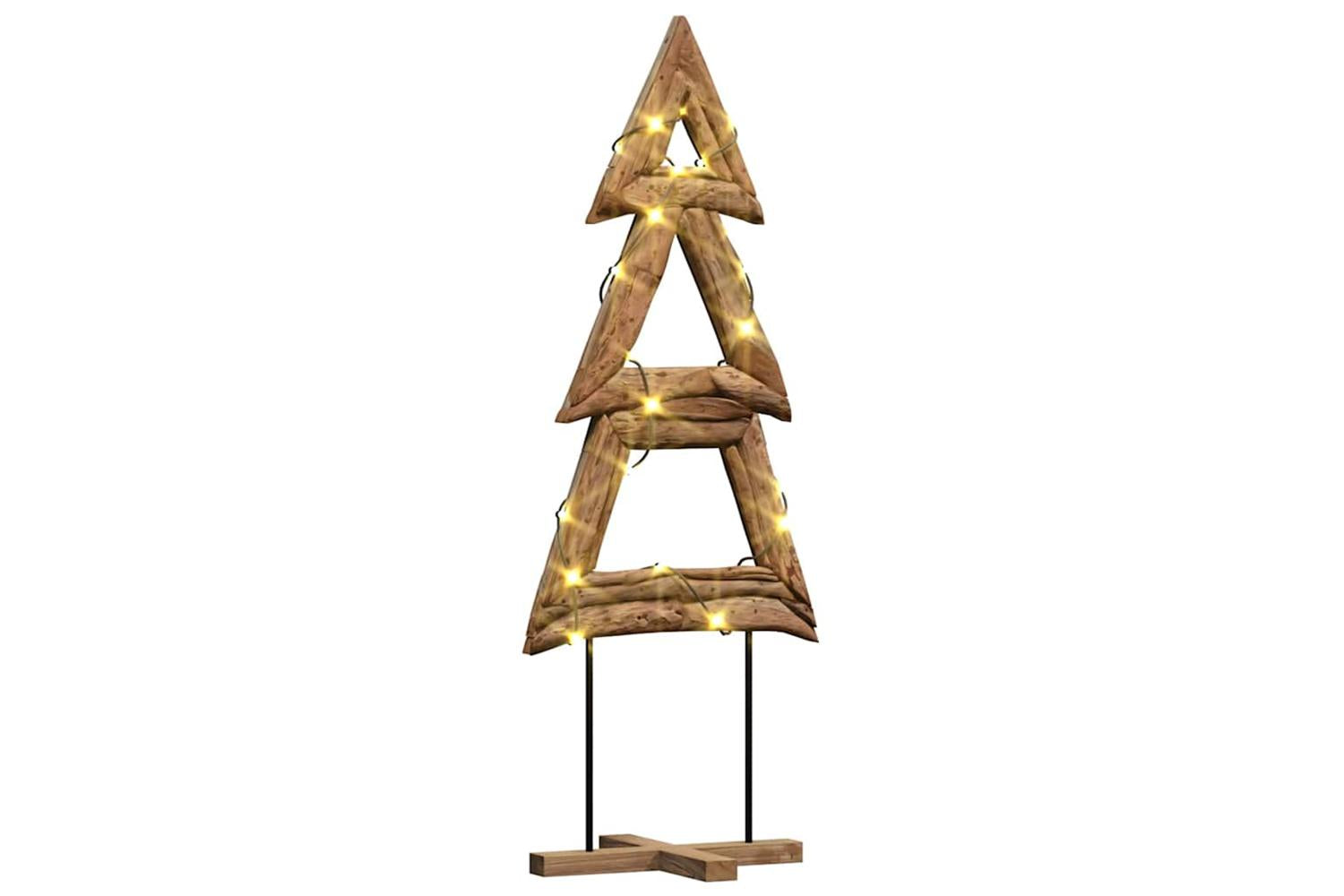 Vidaxl Christmas Tree With Stand Brown 90 Cm Solid Teak Wood-3