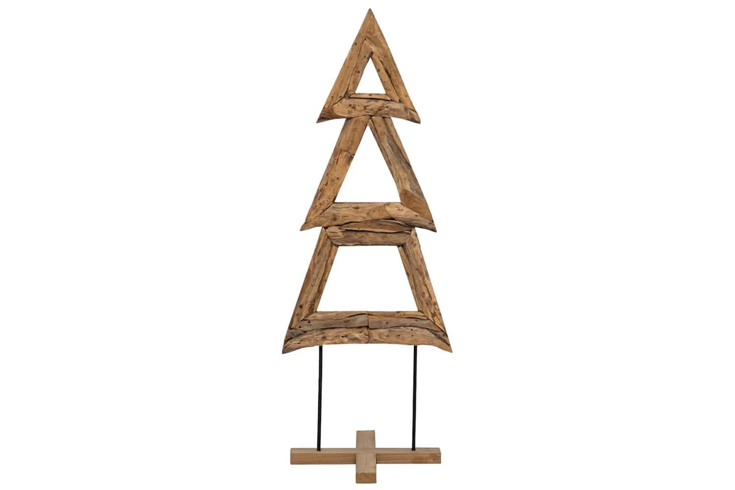 Vidaxl Christmas Tree With Stand Brown 90 Cm Solid Teak Wood-5