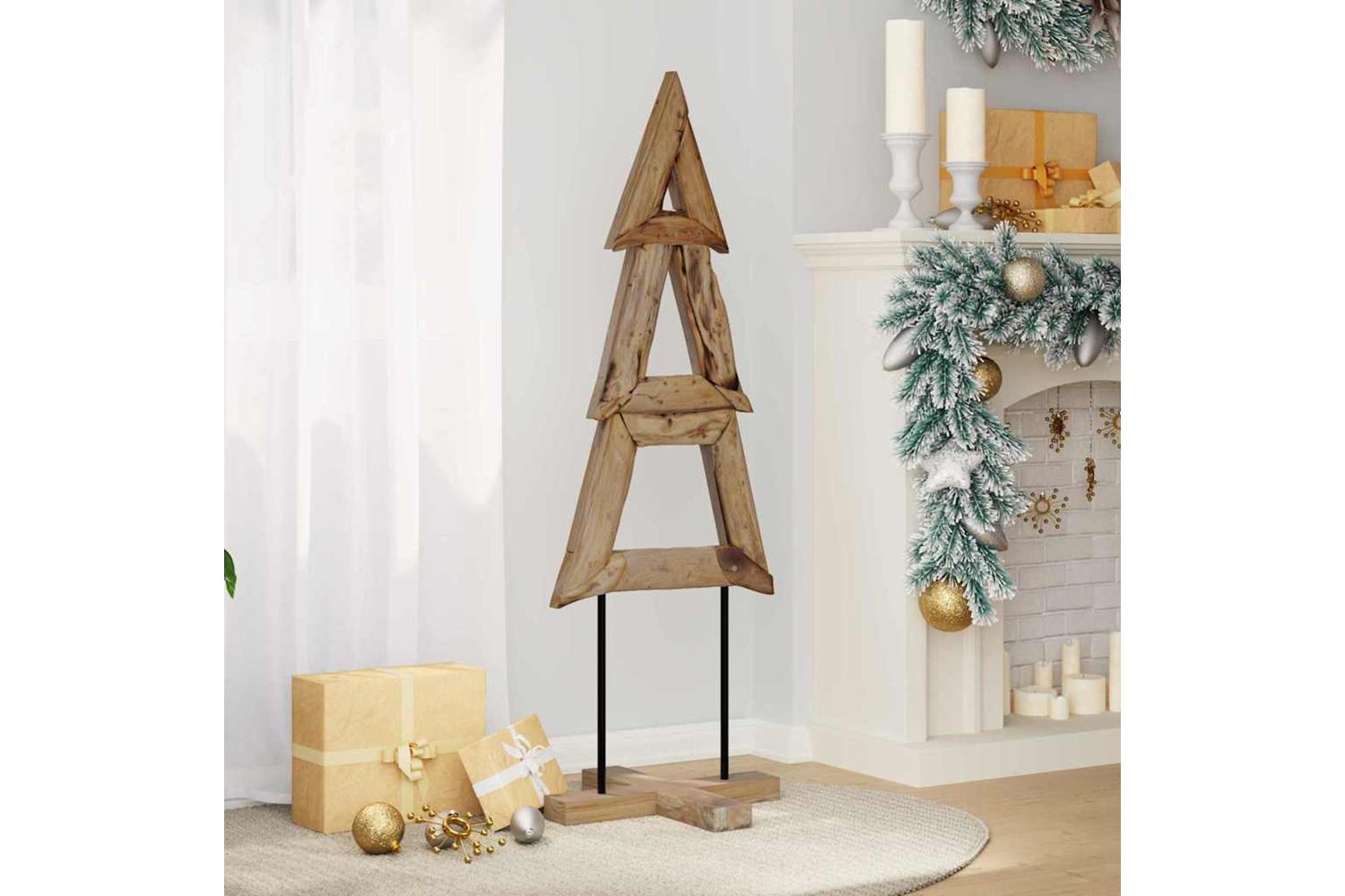 Vidaxl Christmas Tree With Stand Brown 120 Cm Solid Teak Wood-4