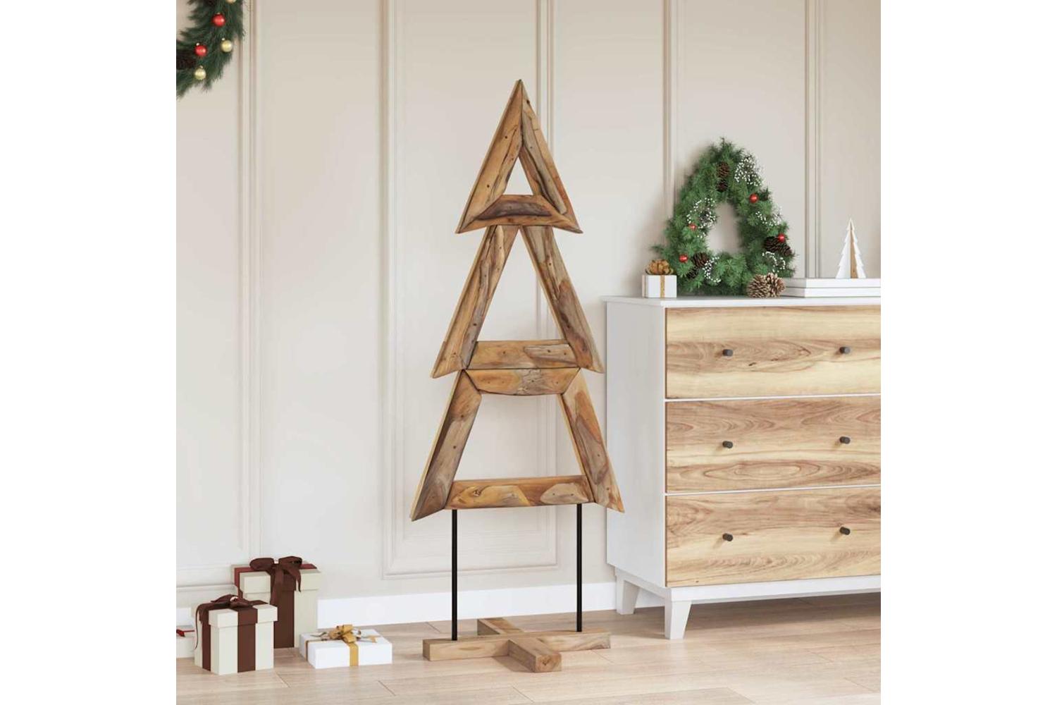 Vidaxl Christmas Tree With Stand Brown 150 Cm Solid Teak Wood-4