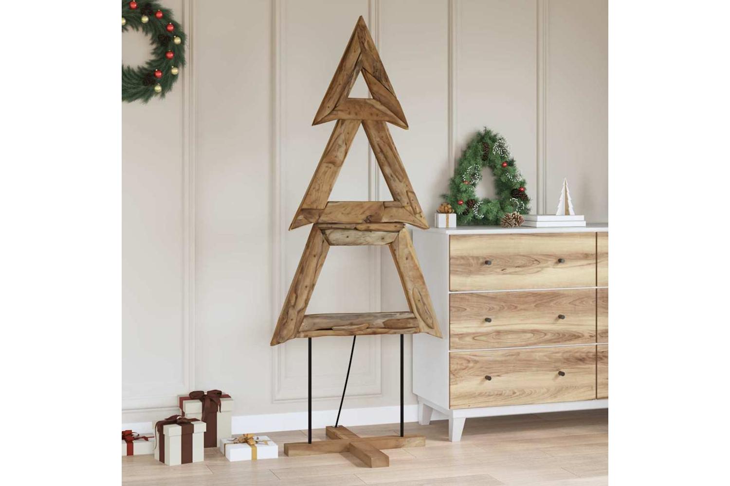 Vidaxl Christmas Tree With Stand Brown 180 Cm Solid Teak Wood-4