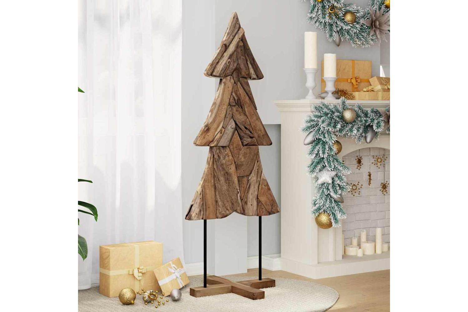 Vidaxl Christmas Tree With Stand Brown 150 Cm Solid Teak Wood-3