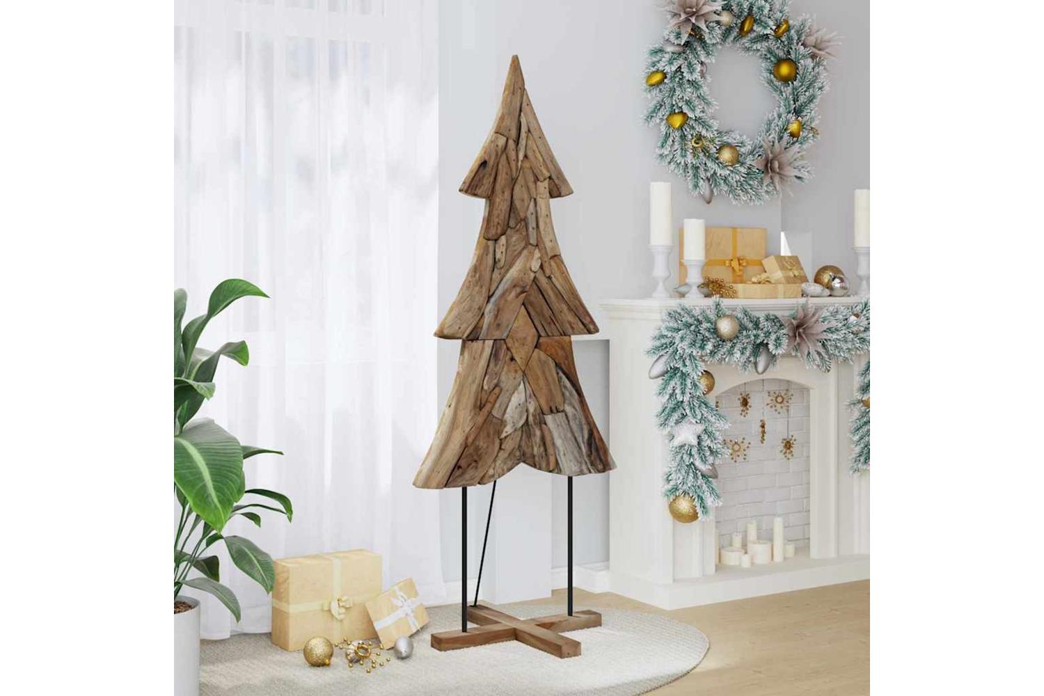 Vidaxl Christmas Tree With Stand Brown 180 Cm Solid Teak Wood-3