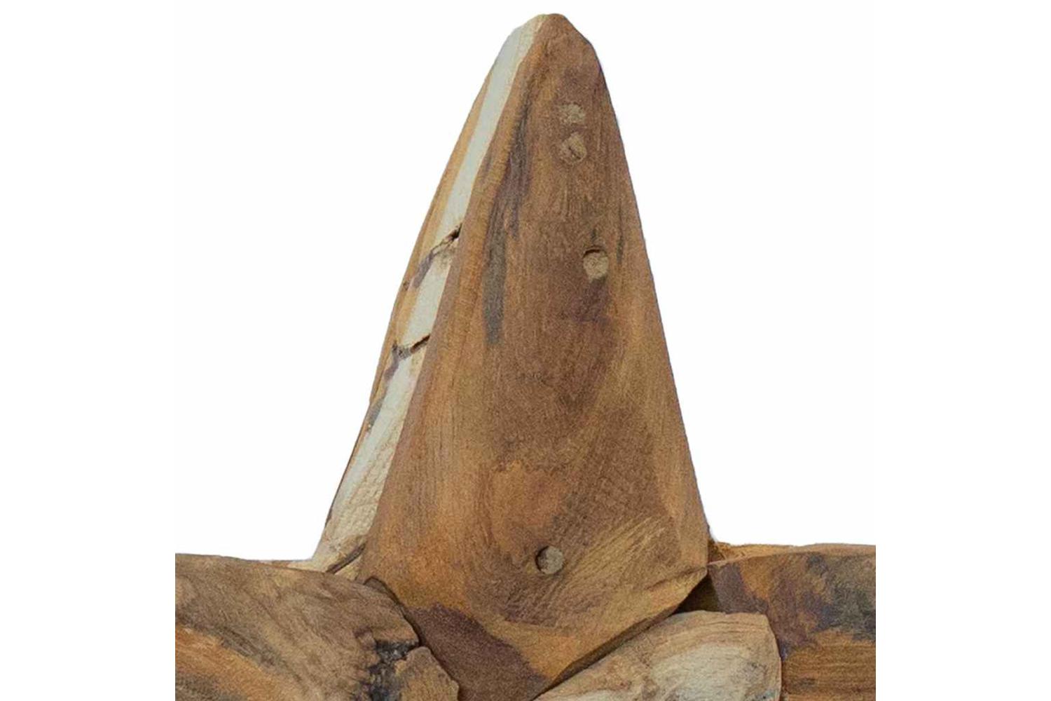 Vidaxl Christmas Star Brown 30 X 5 X 45 Cm Solid Teak Wood-7