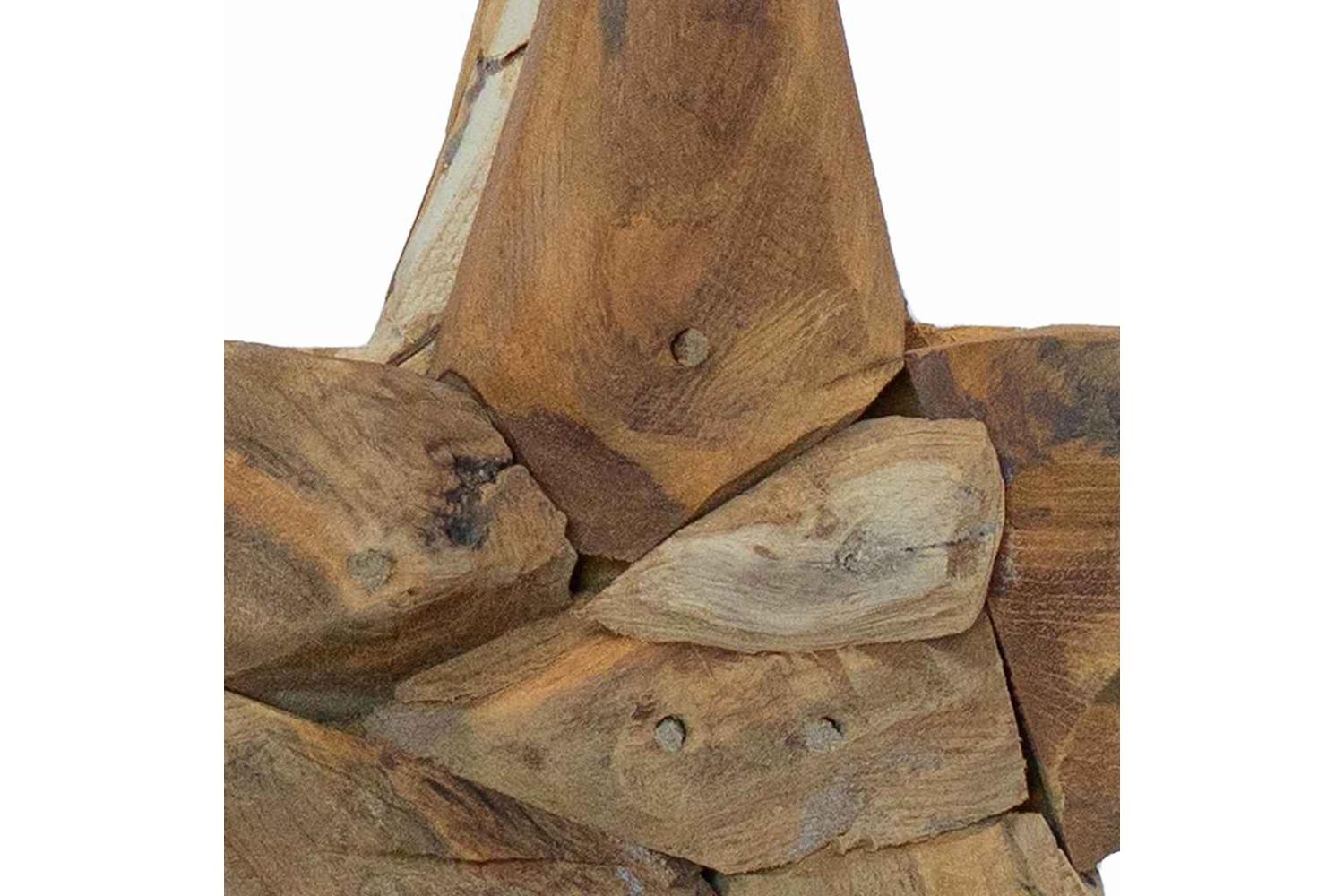 Vidaxl Christmas Star Brown 30 X 5 X 45 Cm Solid Teak Wood-8
