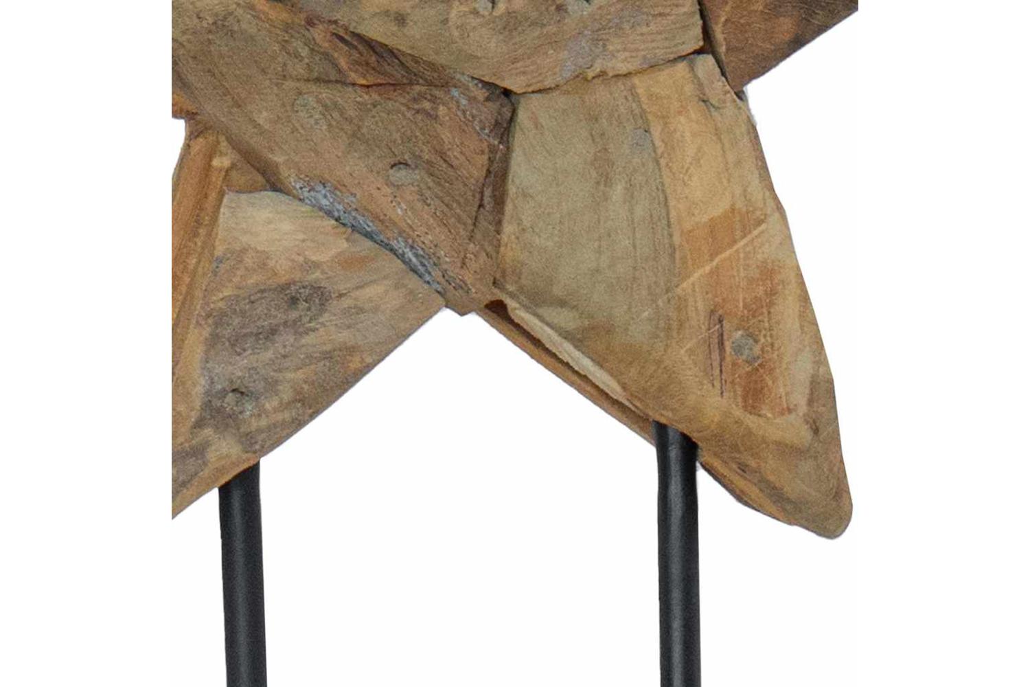 Vidaxl Christmas Star Brown 30 X 5 X 45 Cm Solid Teak Wood-9