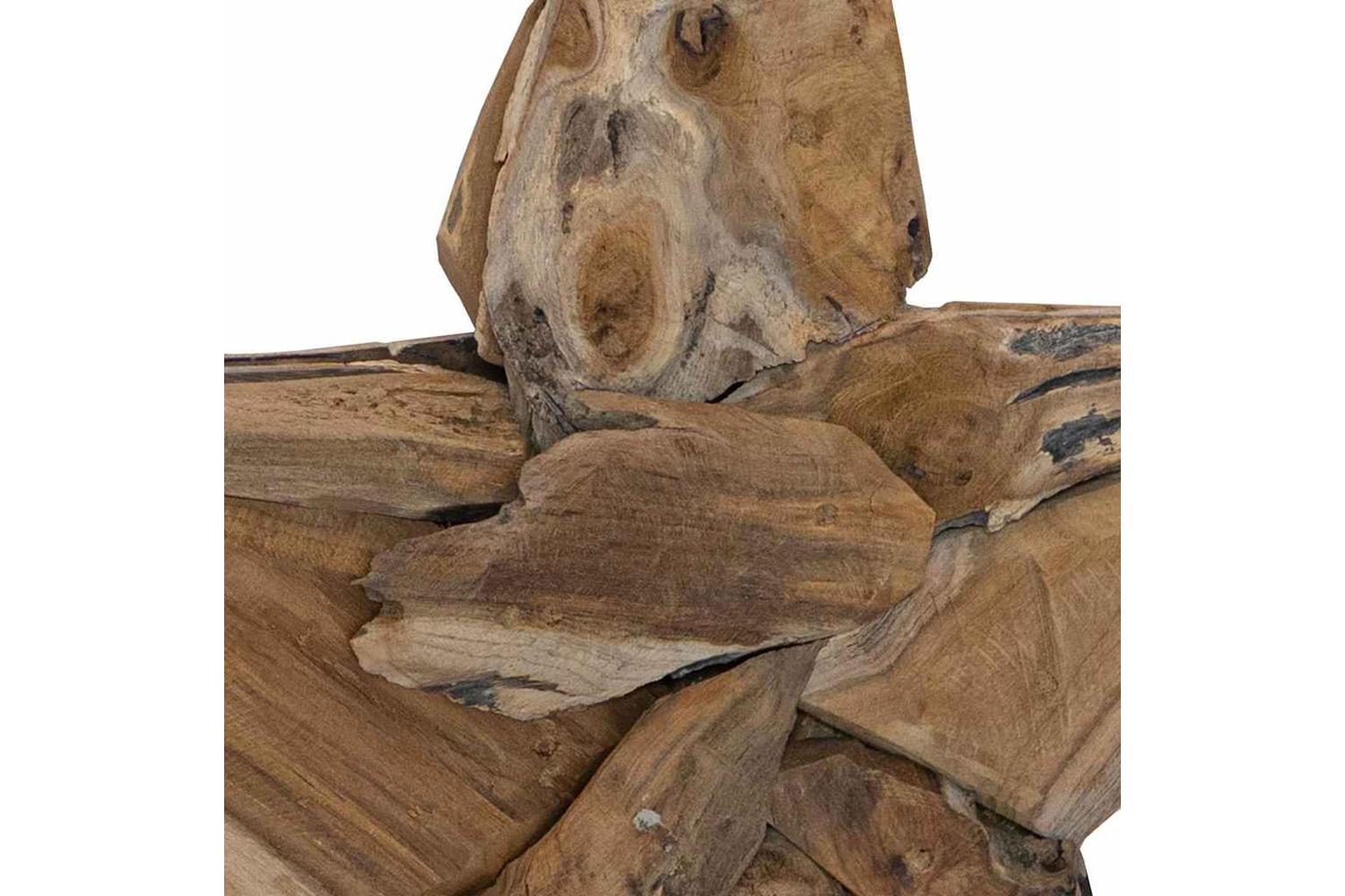 Vidaxl Christmas Star Brown 60 X 5 X 75 Cm Solid Teak Wood-8