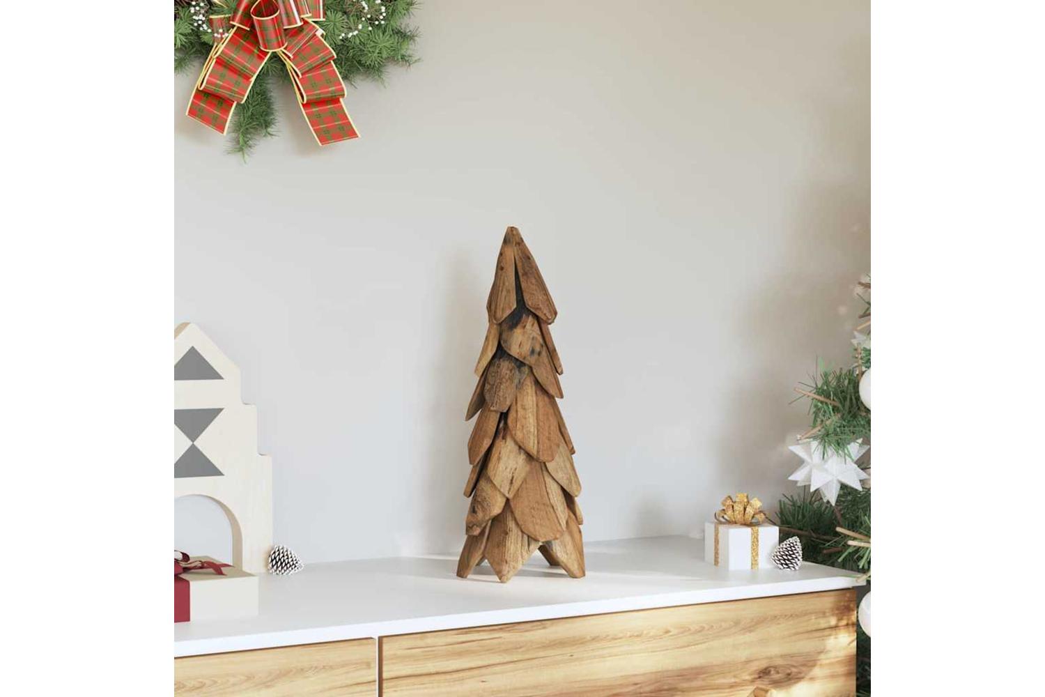 Vidaxl Christmas Tree With Stand Brown 50 Cm Solid Teak Wood-3
