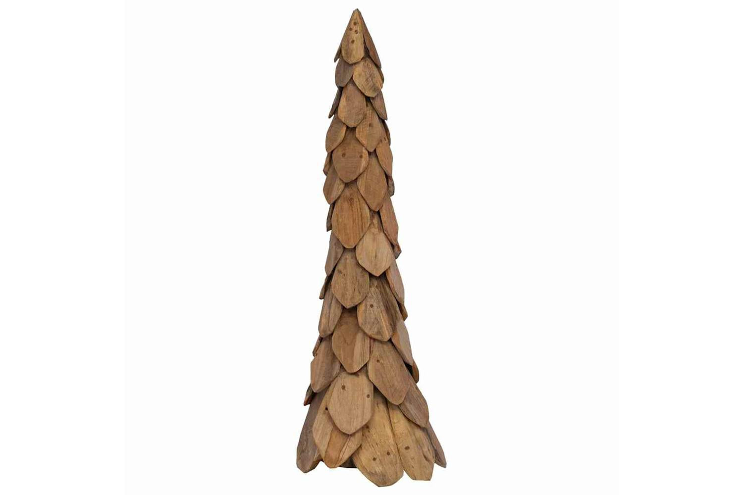 Vidaxl Christmas Tree With Stand Brown 110 Cm Solid Teak Wood-5