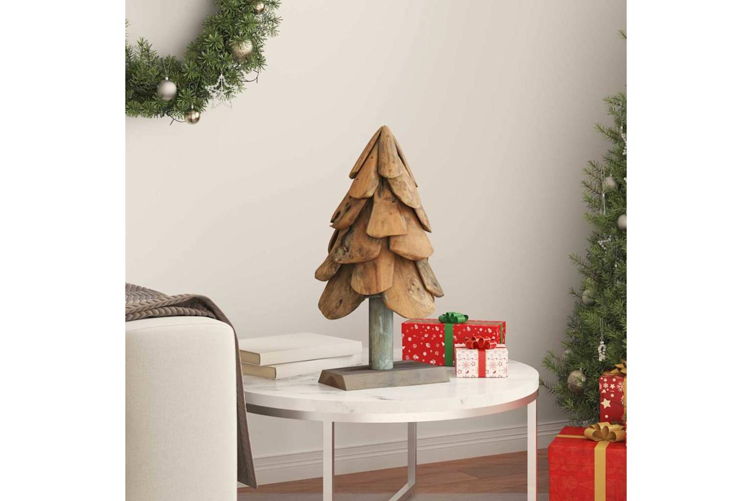 Vidaxl Christmas Tree With Stand Brown 60 Cm Solid Teak Wood-3