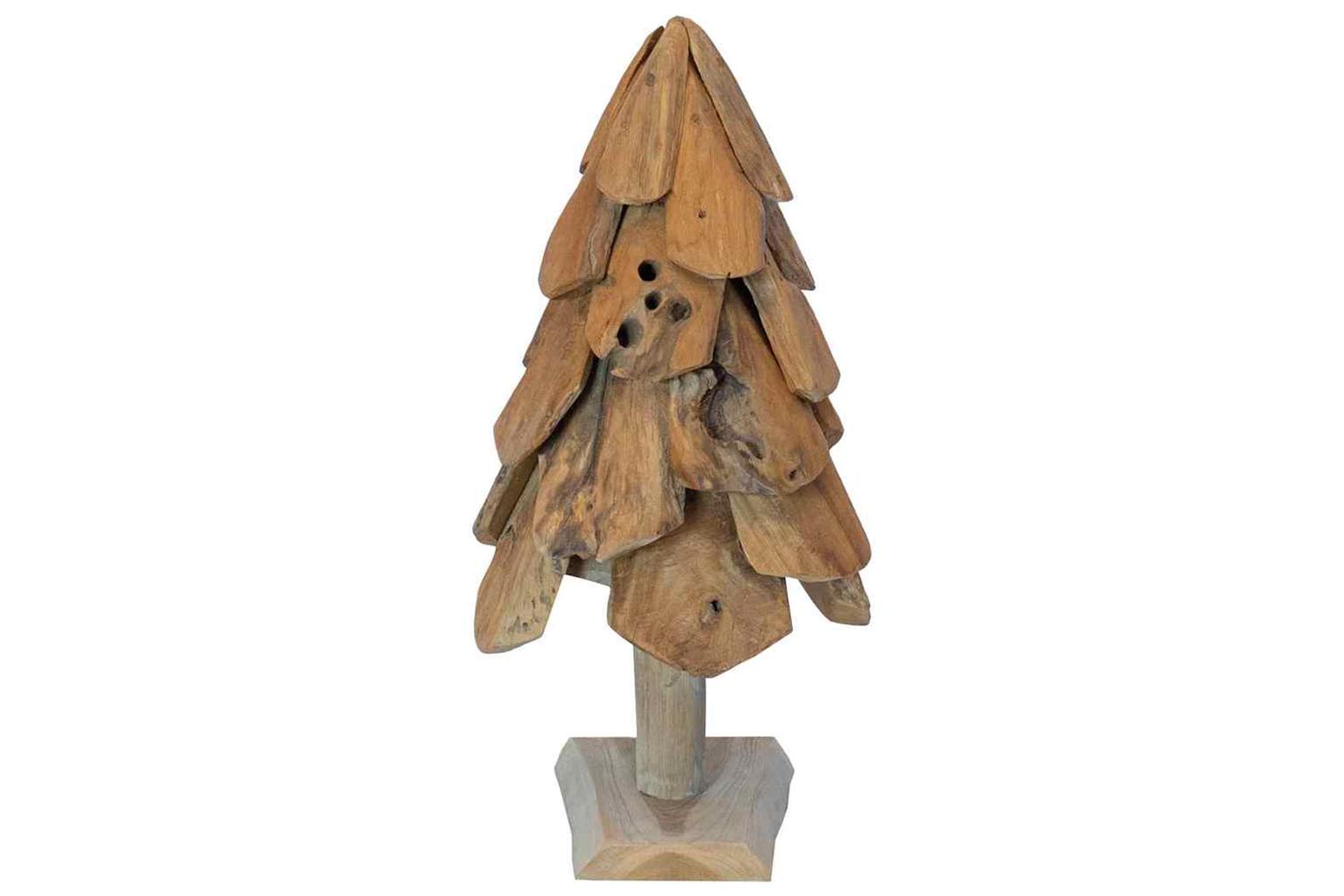 Vidaxl Christmas Tree With Stand Brown 60 Cm Solid Teak Wood-5