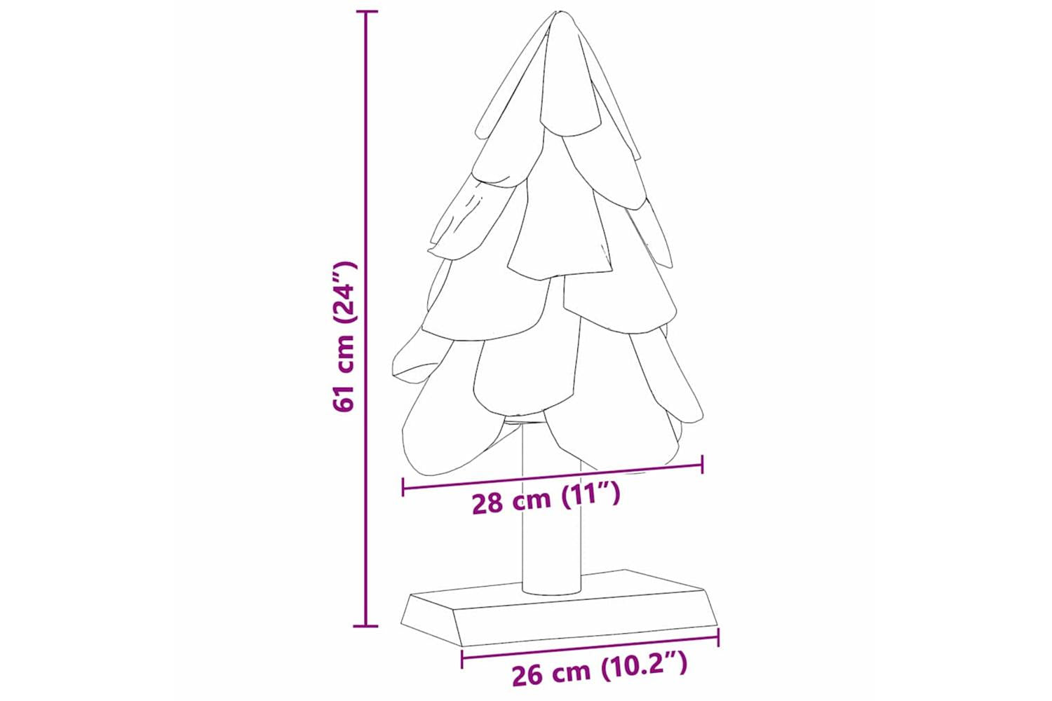 Vidaxl Christmas Tree With Stand Brown 60 Cm Solid Teak Wood-10