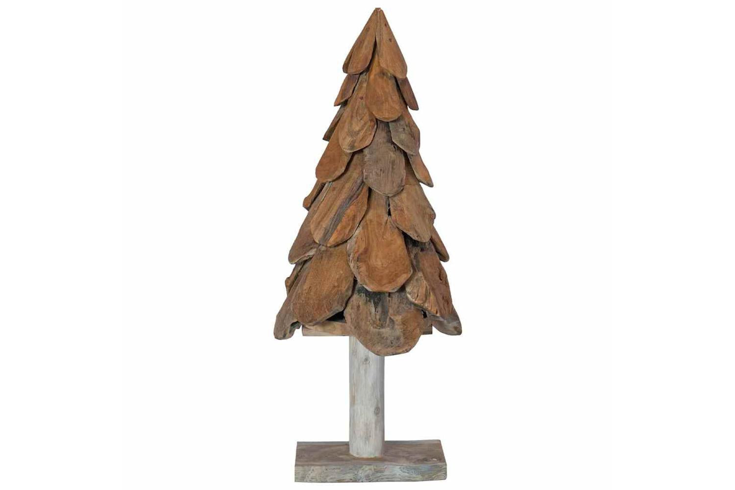 Vidaxl Christmas Tree With Stand Brown 90 Cm Solid Teak Wood-4