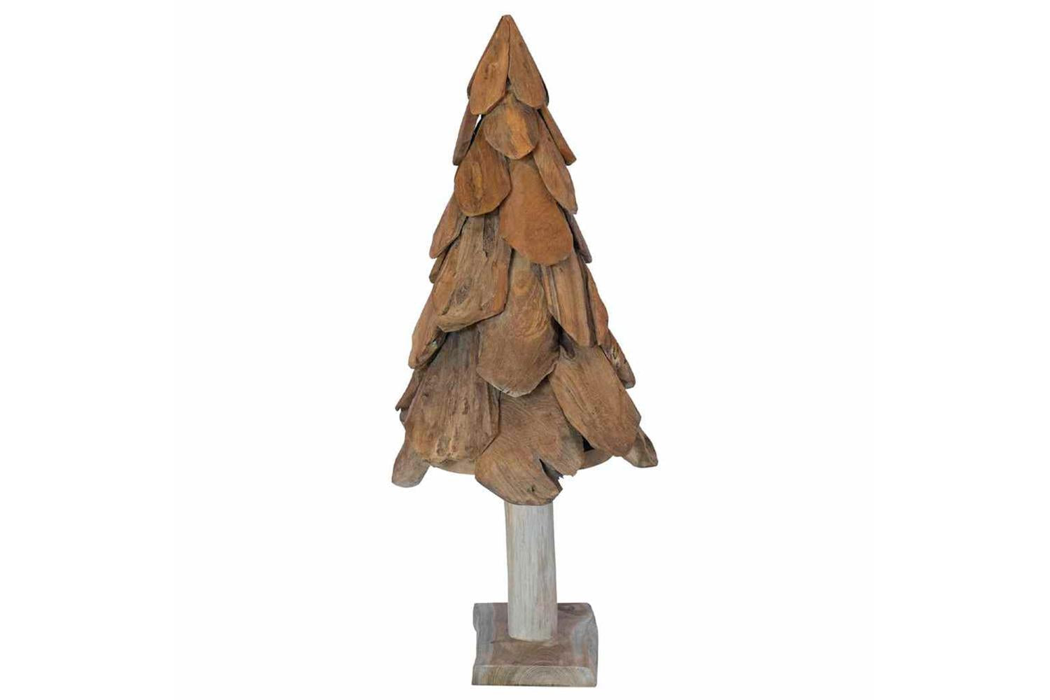 Vidaxl Christmas Tree With Stand Brown 90 Cm Solid Teak Wood-5