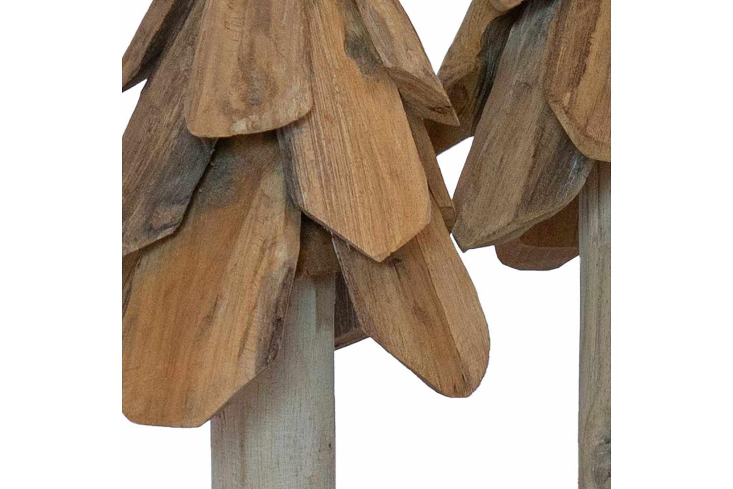 Vidaxl Christmas Tree With Stand 3 Pcs Brown Solid Teak Wood-9