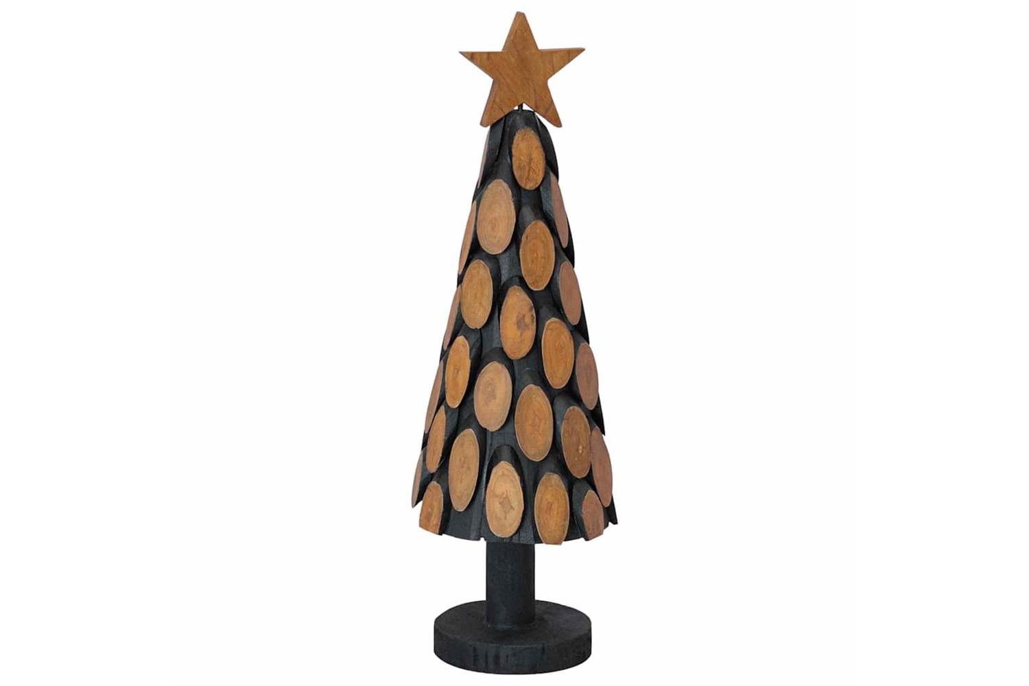 Vidaxl Christmas Tree With Stand Brown 60 Cm Solid Teak Wood-2
