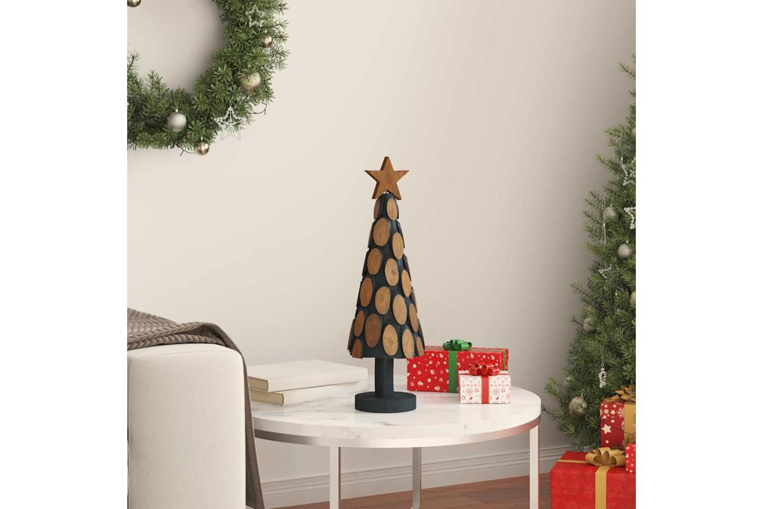 Vidaxl Christmas Tree With Stand Brown 60 Cm Solid Teak Wood-3