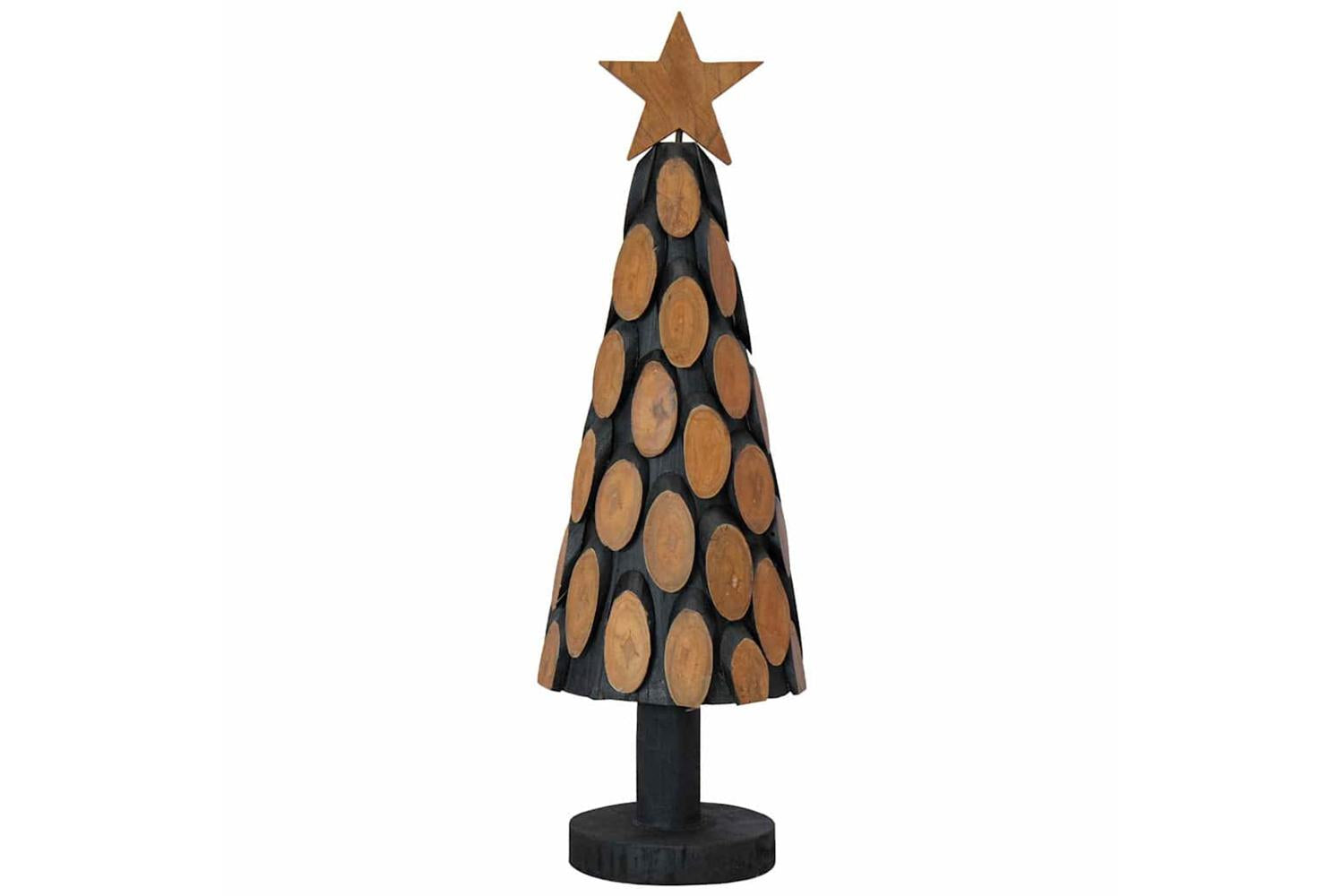 Vidaxl Christmas Tree With Stand Brown 60 Cm Solid Teak Wood-4