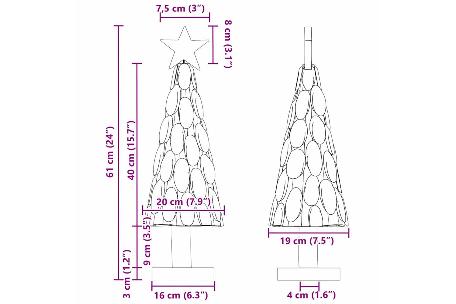 Vidaxl Christmas Tree With Stand Brown 60 Cm Solid Teak Wood-10
