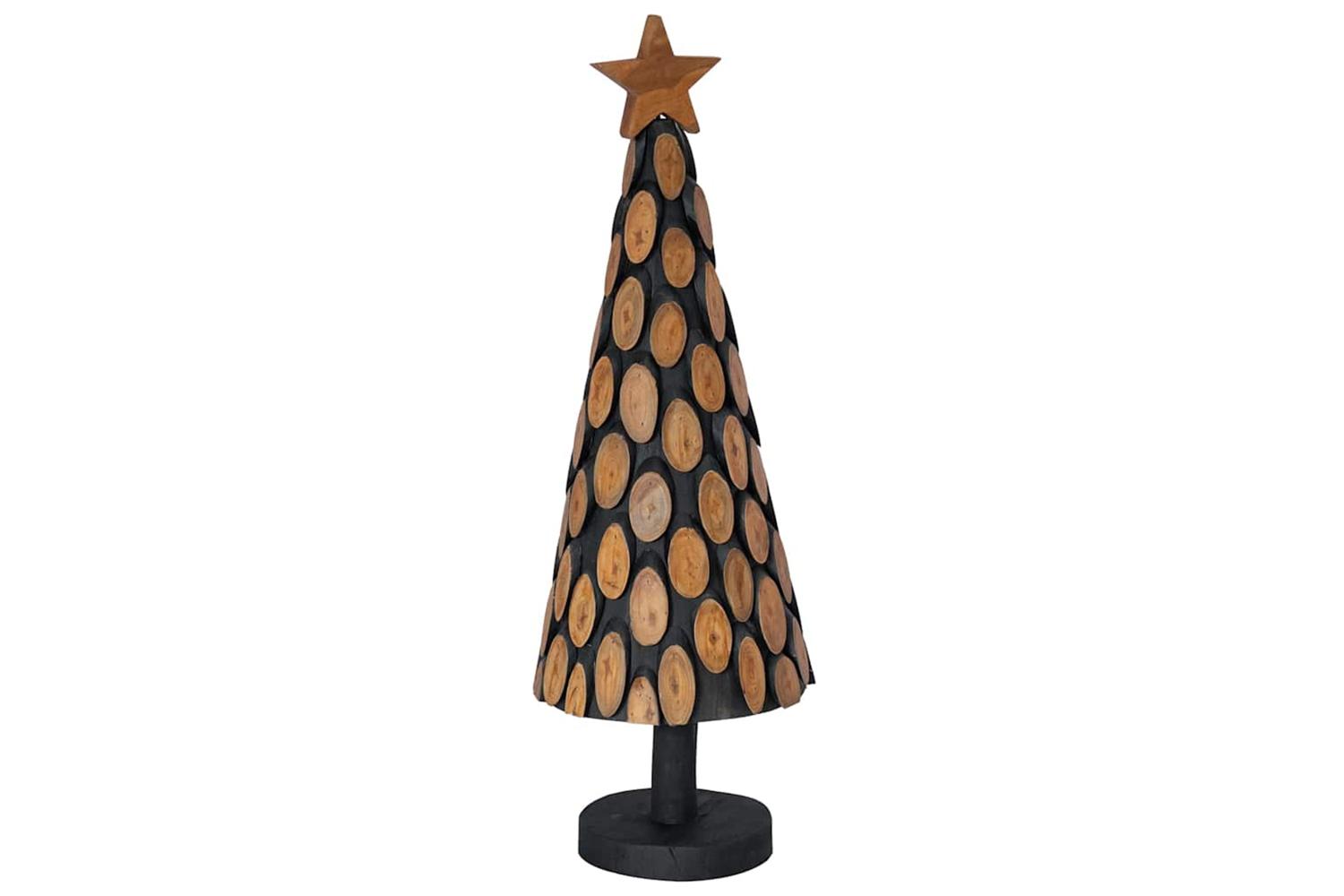 Vidaxl Christmas Tree With Stand Brown 90 Cm Solid Teak Wood-2