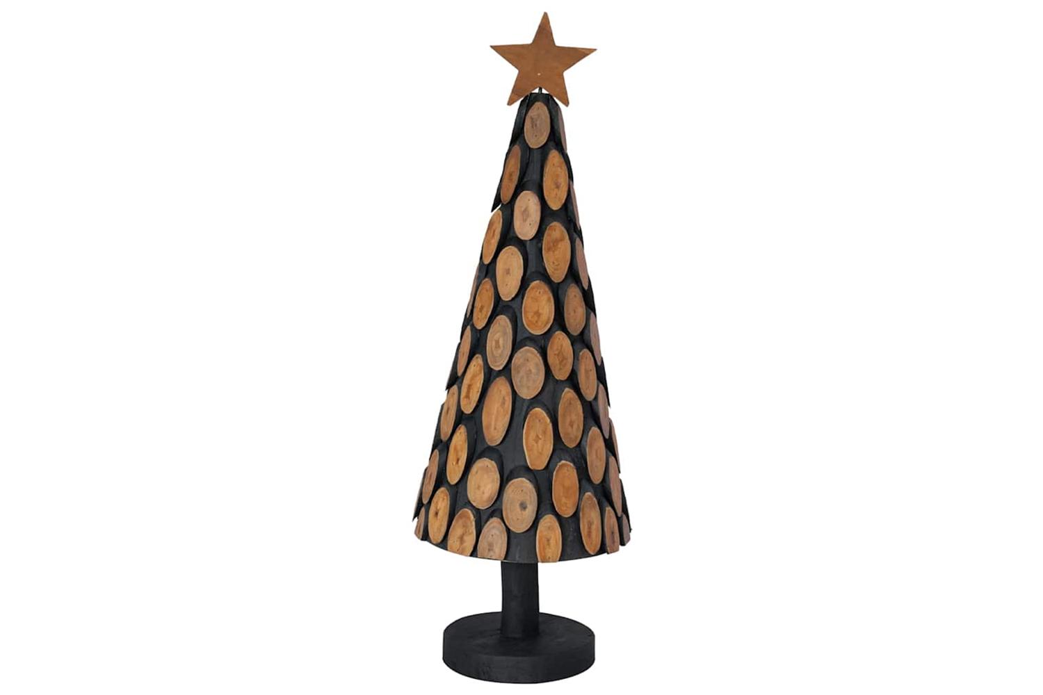 Vidaxl Christmas Tree With Stand Brown 90 Cm Solid Teak Wood-4