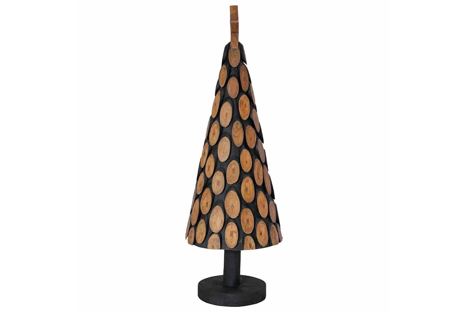 Vidaxl Christmas Tree With Stand Brown 90 Cm Solid Teak Wood-5