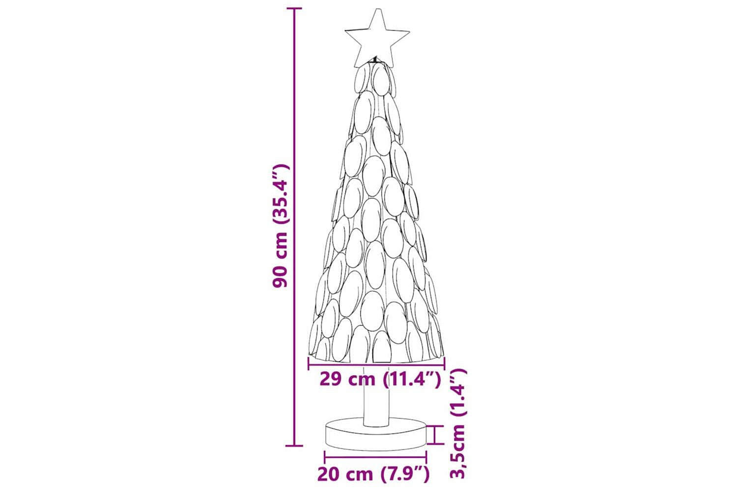 Vidaxl Christmas Tree With Stand Brown 90 Cm Solid Teak Wood-10