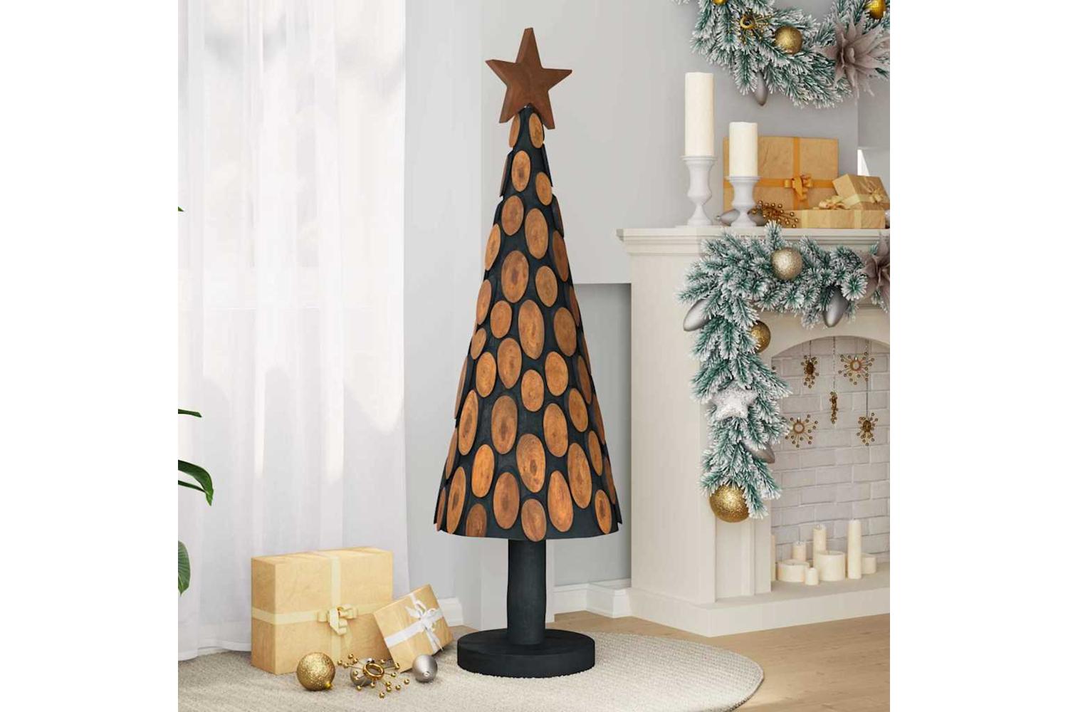 Vidaxl Christmas Tree With Stand Brown 150 Cm Solid Teak Wood-3