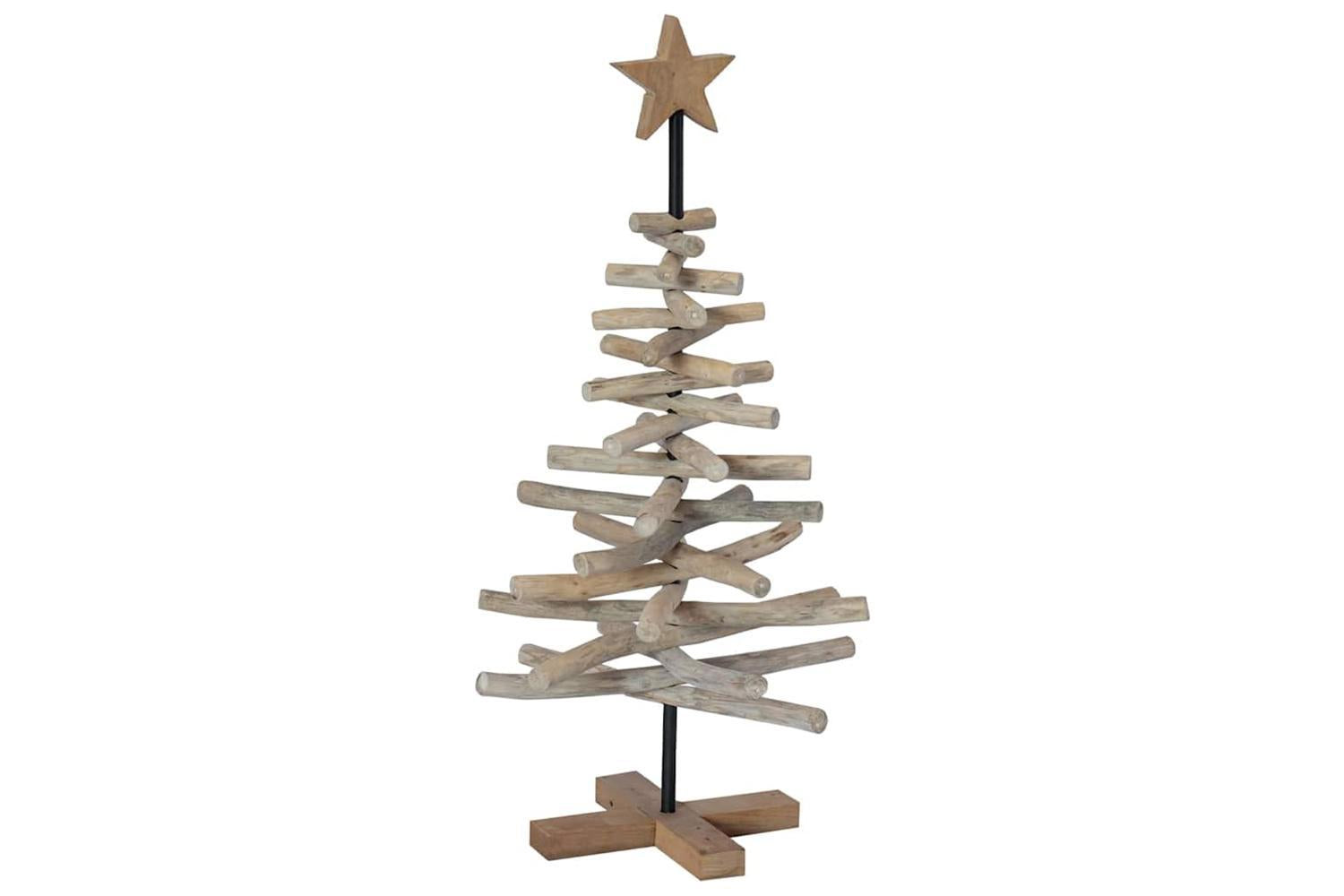 Vidaxl Christmas Tree With Stand Brown 90 Cm Solid Teak Wood-2