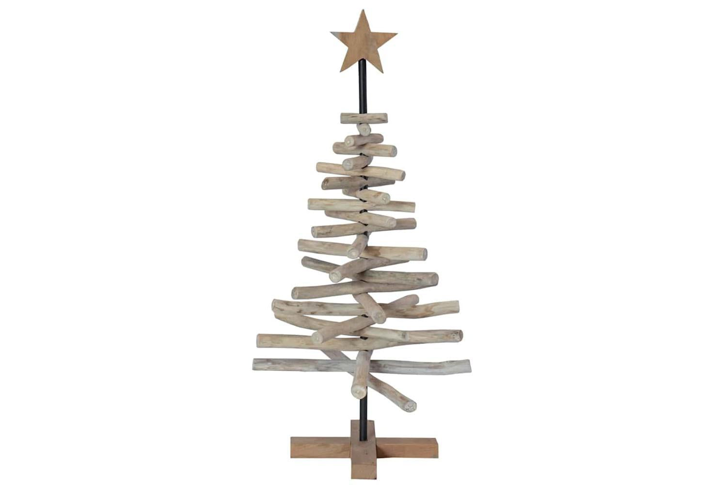 Vidaxl Christmas Tree With Stand Brown 90 Cm Solid Teak Wood-7