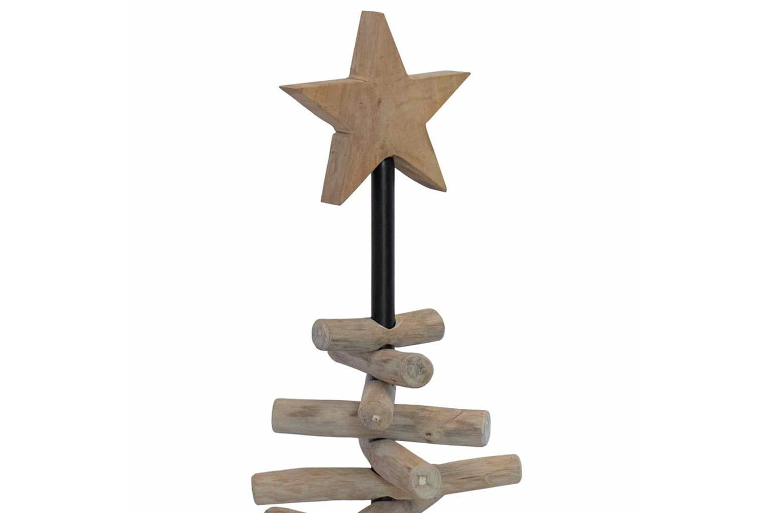 Vidaxl Christmas Tree With Stand Brown 90 Cm Solid Teak Wood-8