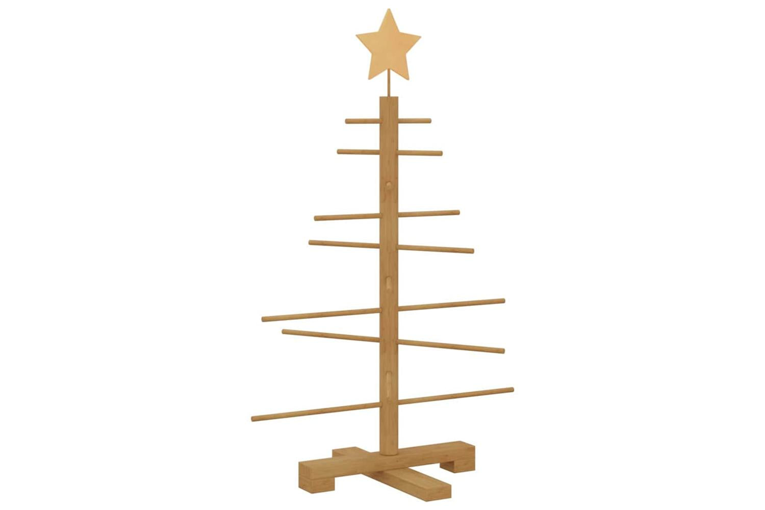 Vidaxl Wooden Christmas Tree With Stand Brown 75 Cm Bamboo-2