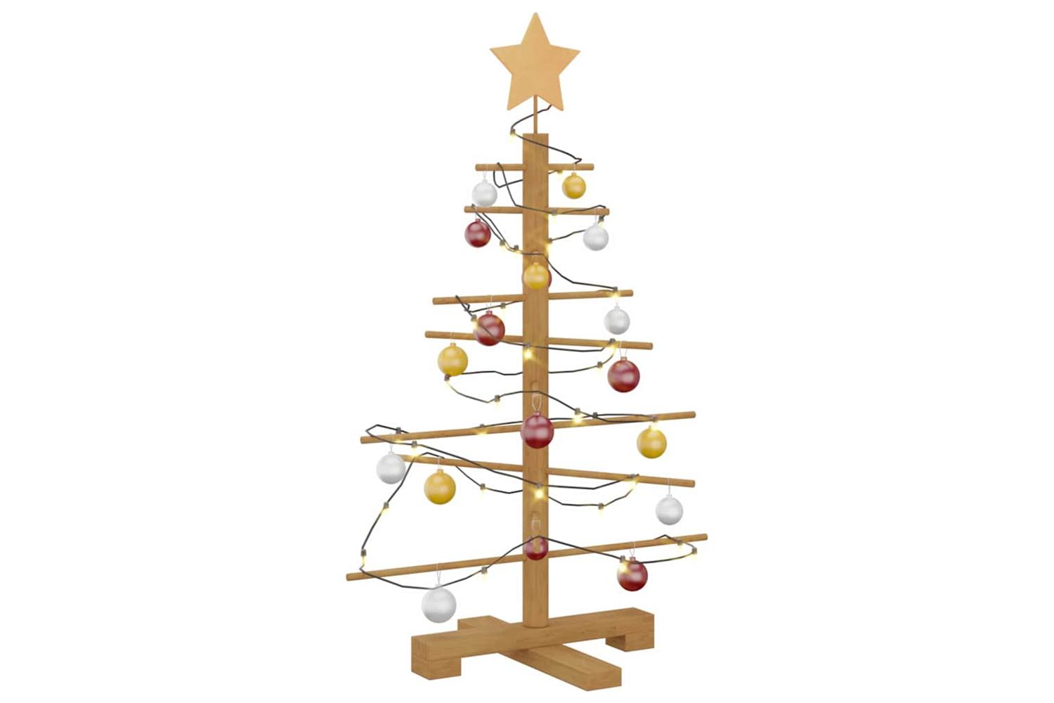 Vidaxl Wooden Christmas Tree With Stand Brown 75 Cm Bamboo-3