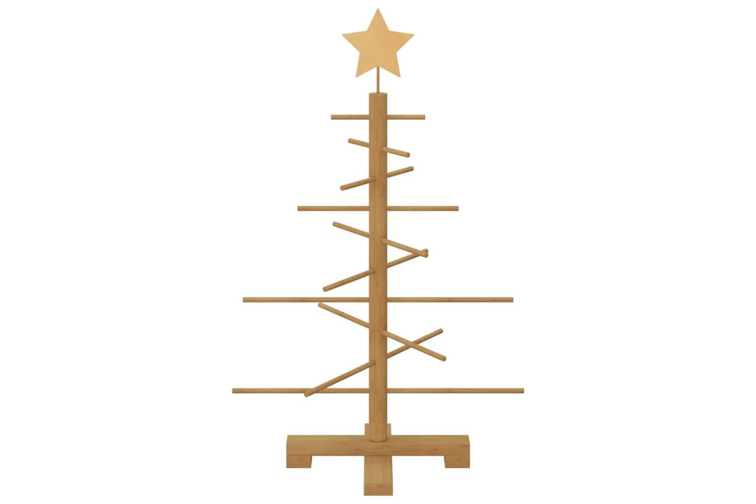 Vidaxl Wooden Christmas Tree With Stand Brown 75 Cm Bamboo-5