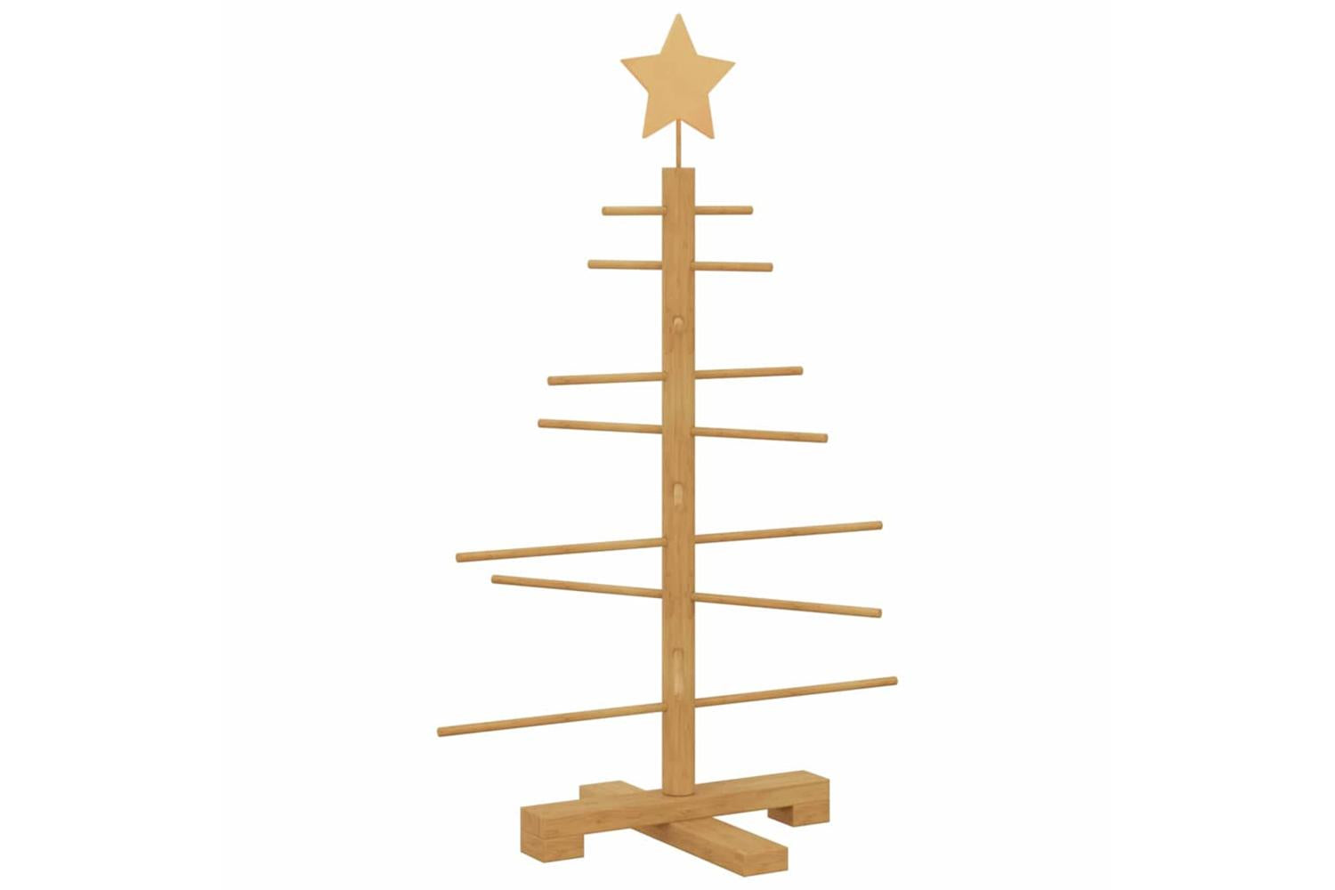 Vidaxl Wooden Christmas Tree With Stand Brown 75 Cm Bamboo-7