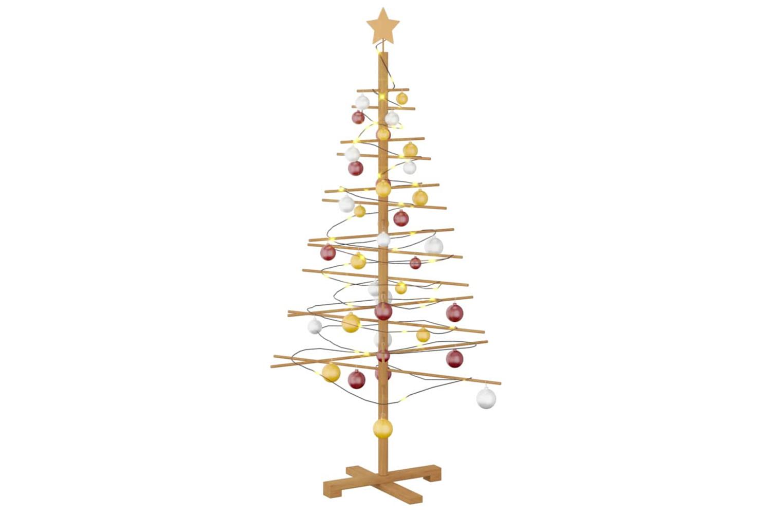 Vidaxl Wooden Christmas Tree With Stand Brown 150 Cm Bamboo-3