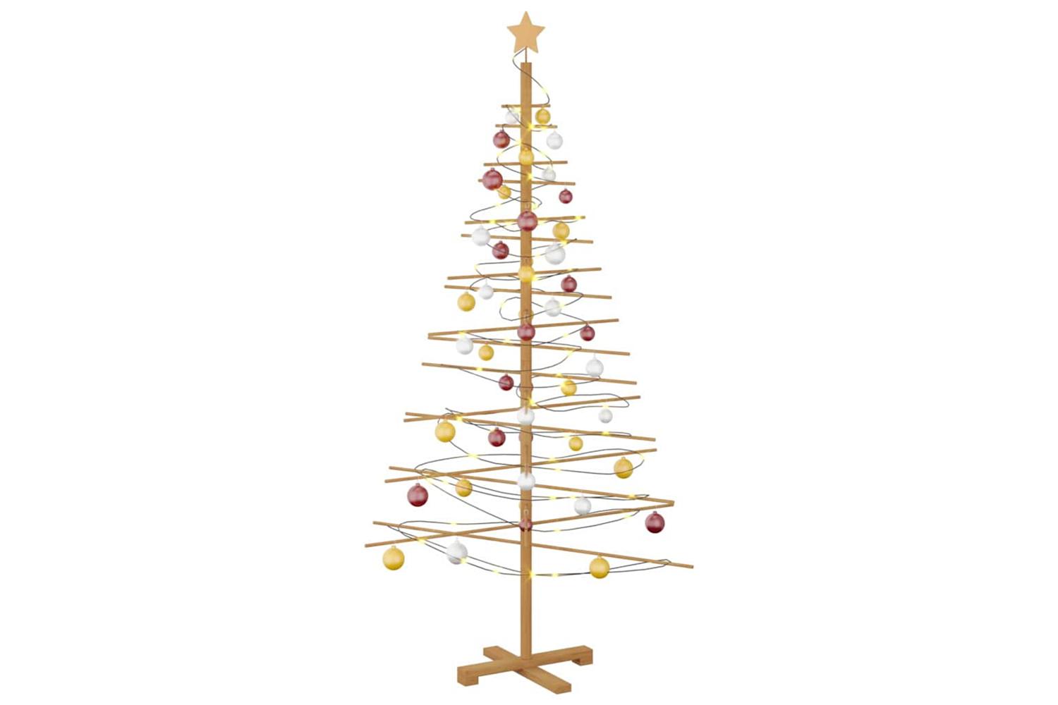 Vidaxl Wooden Christmas Tree With Stand Brown 180 Cm Bamboo-3