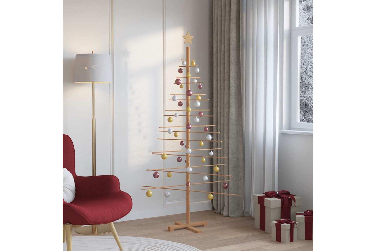 Vidaxl Wooden Christmas Tree With Stand Brown 180 Cm Bamboo-4