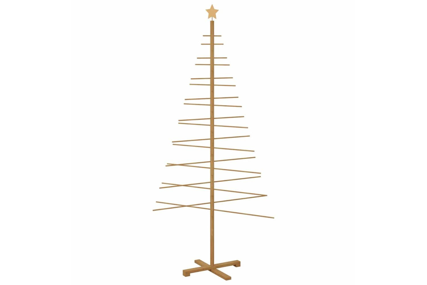 Vidaxl Wooden Christmas Tree With Stand Brown 210 Cm Bamboo-7