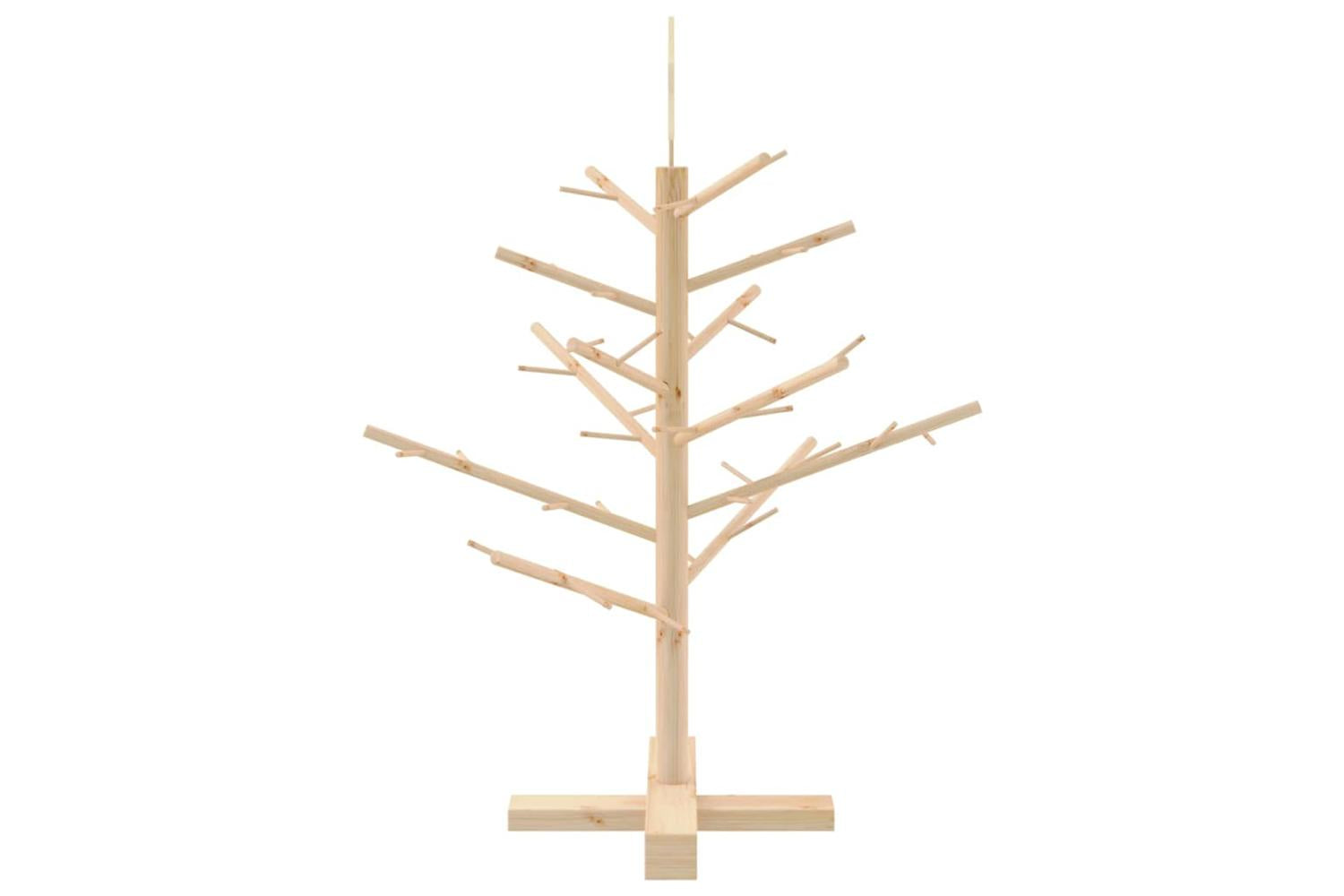 Vidaxl Wooden Christmas Tree With Stand Natural 75 Cm Solid Pine Wood-6