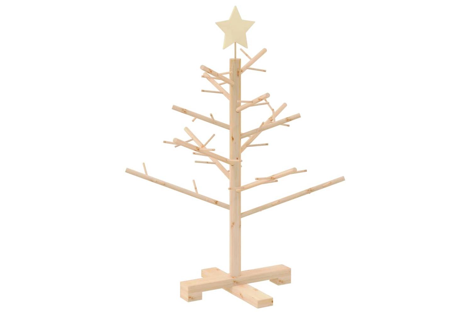 Vidaxl Wooden Christmas Tree With Stand Natural 75 Cm Solid Pine Wood-7