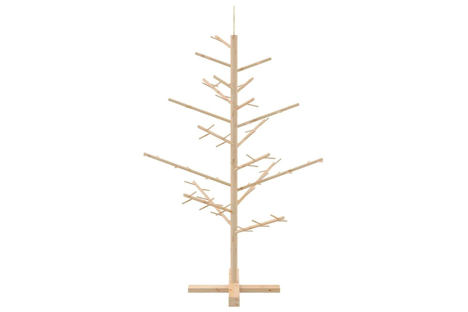 Vidaxl Wooden Christmas Tree With Stand Natural 125 Cm Solid Pine Wood-6